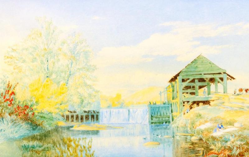 Canal Locks, 1880 Artwork by John William Hill