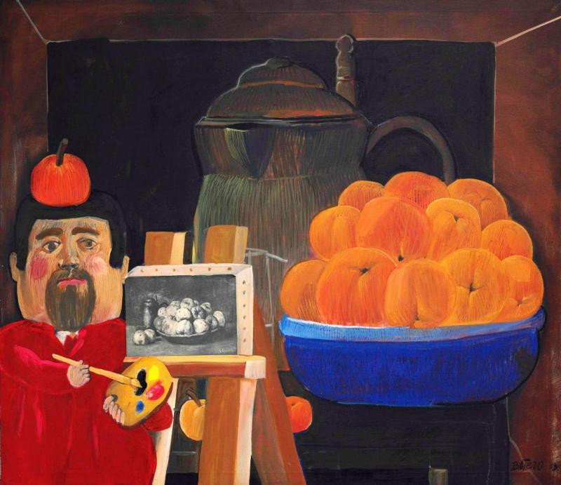 Self-portrait With Still Life (after Courbet), 1963 Artwork by Fernando Botero