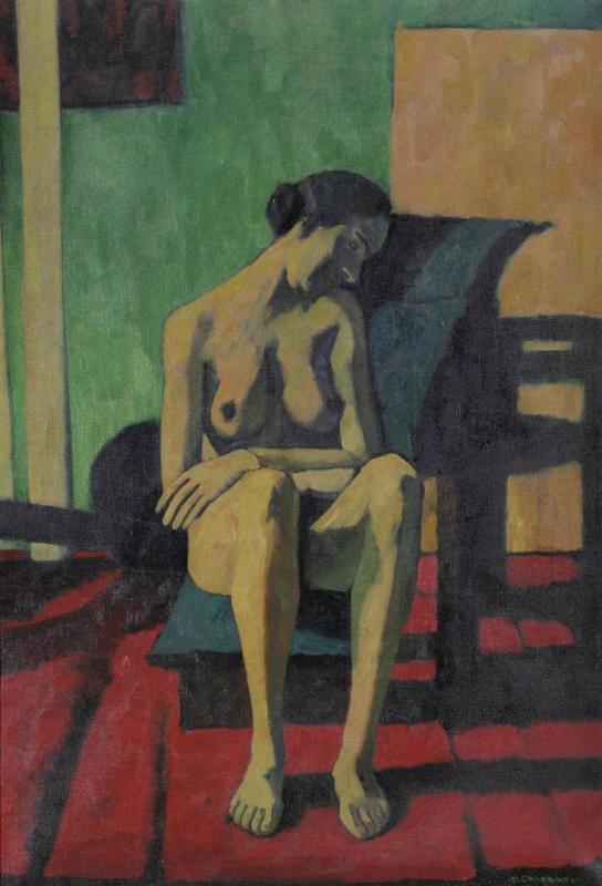 Donna Seduta (con Il Capo Reclino), 1943 Artwork by Felice Casorati