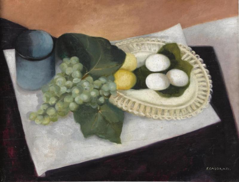 Natura Morta (uva, Limoni E Uova), 1927 Artwork by Felice Casorati