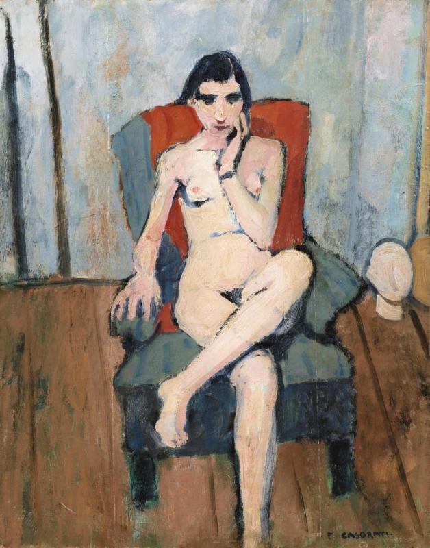 Nu Sur Un Fauteuil Artwork by Felice Casorati