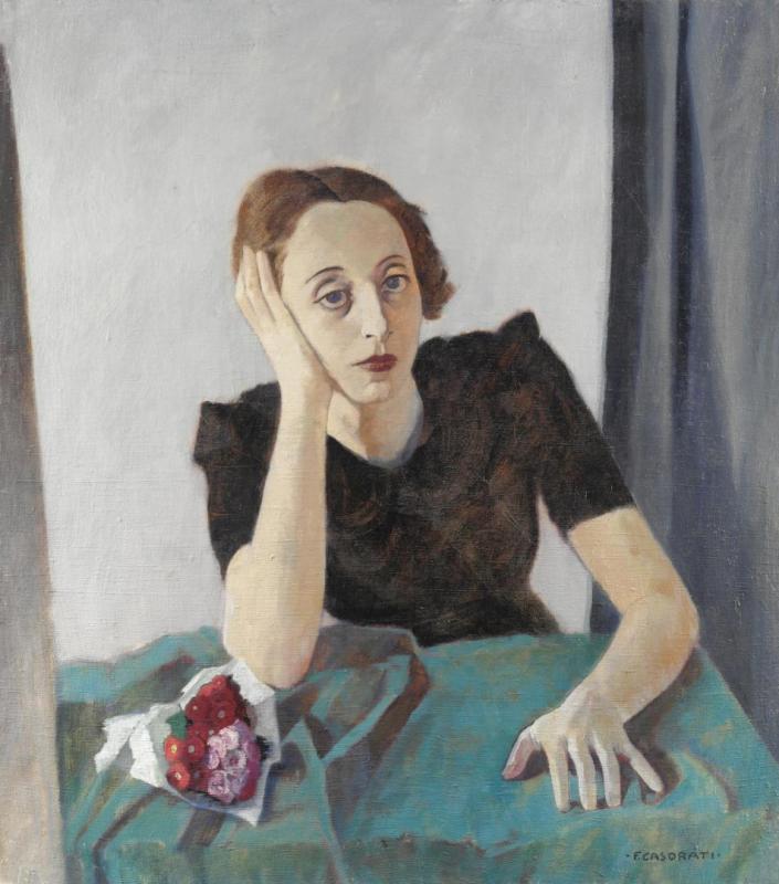 Ritratto Con Mazzetto Di Fiori O Ritratto Di Ada, 1941 Artwork by Felice Casorati