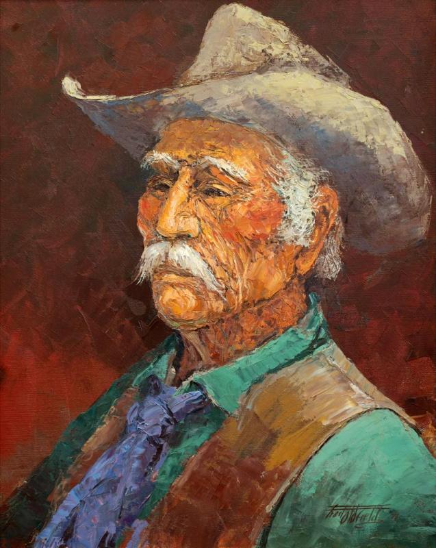 Rancher With Blue Neckerchief Artwork by Fred Oldfield