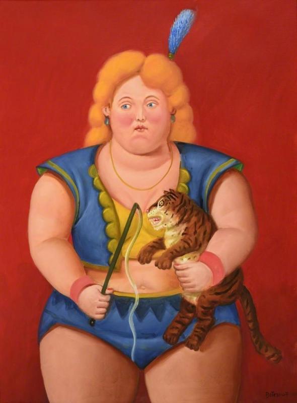 Circus Lady With Tiger, 2007 Artwork by Fernando Botero