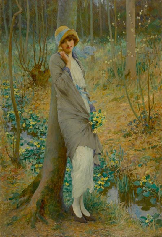 Marsh Marigolds, 1924 Artwork by William Henry Margetson