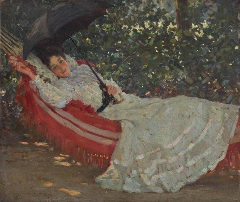 The Red Hammock, 1901 Artwork by William Henry Margetson