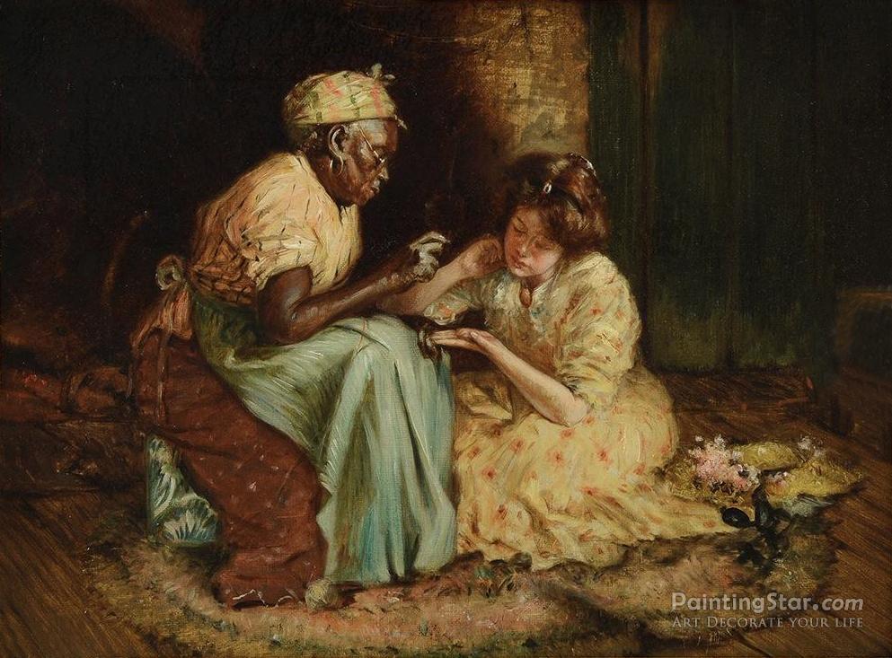 Woman's Work Telling Fortunes Artwork by Harry Roseland