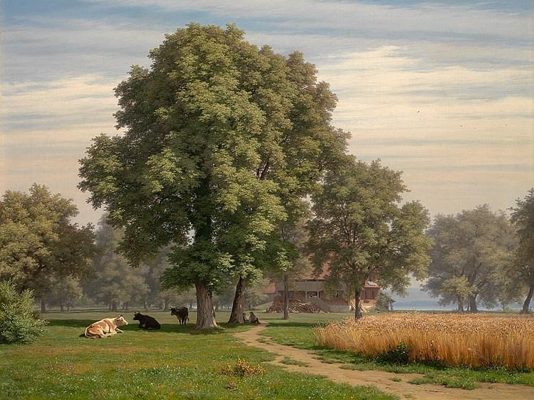 Shell Mattress With Cows Artwork by Robert Zund