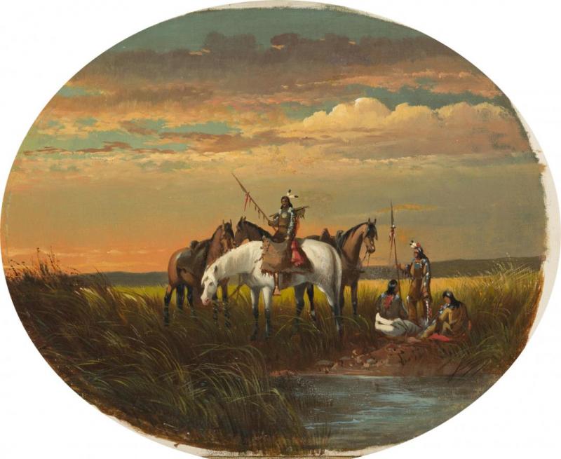 A Halt On The Prairie For A Smoke, Between 1860 And 1872 Artwork by John Mix Stanley