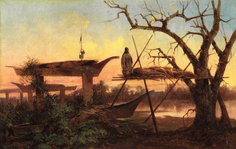 Chinook Burial Grounds, Ca. 1870 Artwork by John Mix Stanley