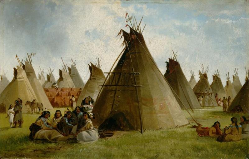 Prairie Indian Encampment, Ca. 1870 Artwork by John Mix Stanley