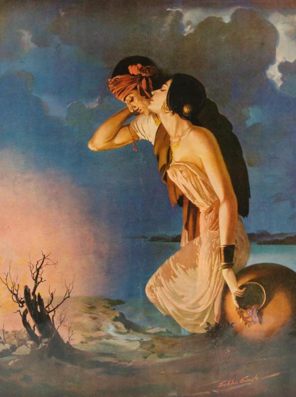 Sohni Mahiwal, 1944 Artwork by Sobha Singh