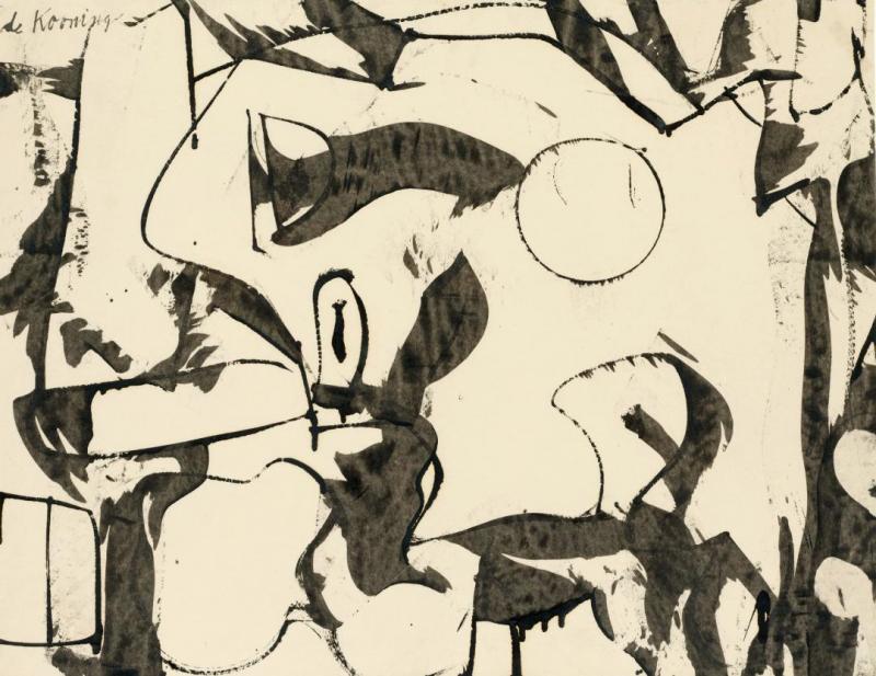 Black And White Abstraction Artwork by Willem De Kooning