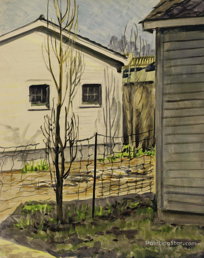 Backyard (between Houses) Artwork by Charles Burchfield