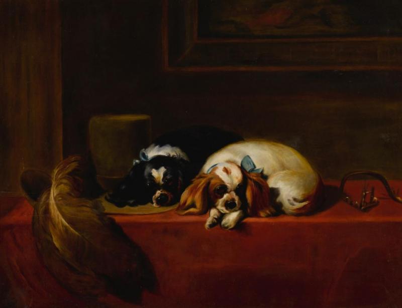 The Cavalier's Pets, 1845 Artwork by Edwin Henry Landseer