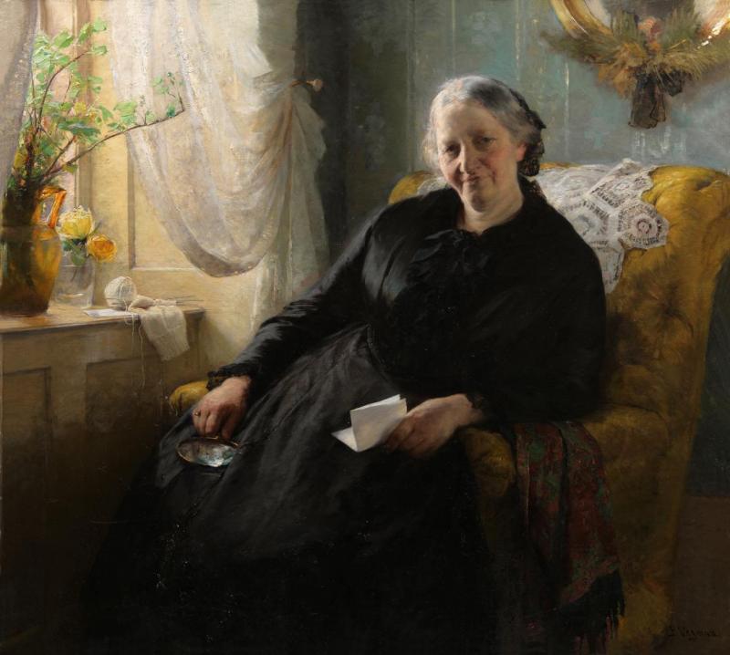Portrait Of Cecilie Trier, Née Melchior, 1885 Artwork by Bertha Wegmann