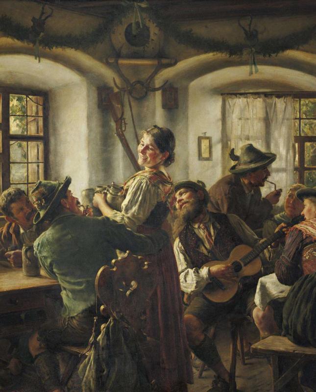 Inside A Bavarian Tavern, 1891 Artwork by Emil Rau