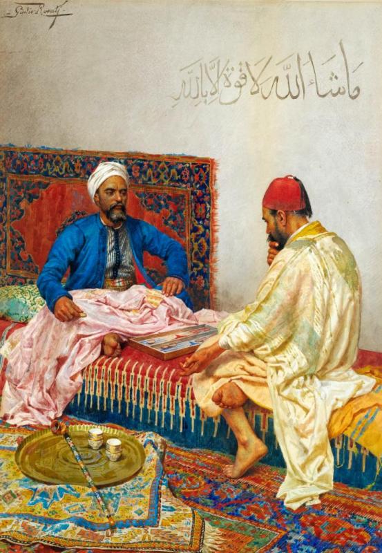 The Backgammon Players Artwork by Giulio Rosati