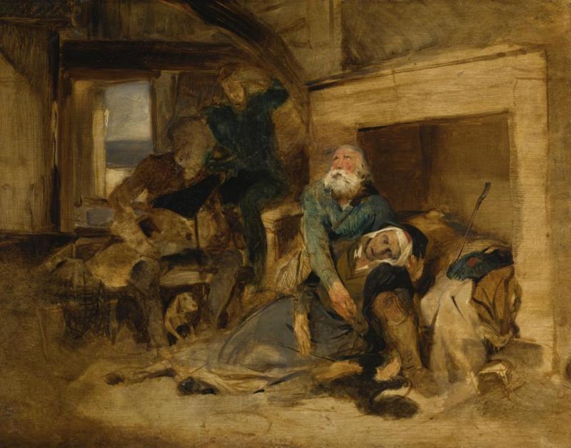 Death Of Elspeth Mucklebackit From Scott's The Antiquary Artwork by Edwin Henry Landseer