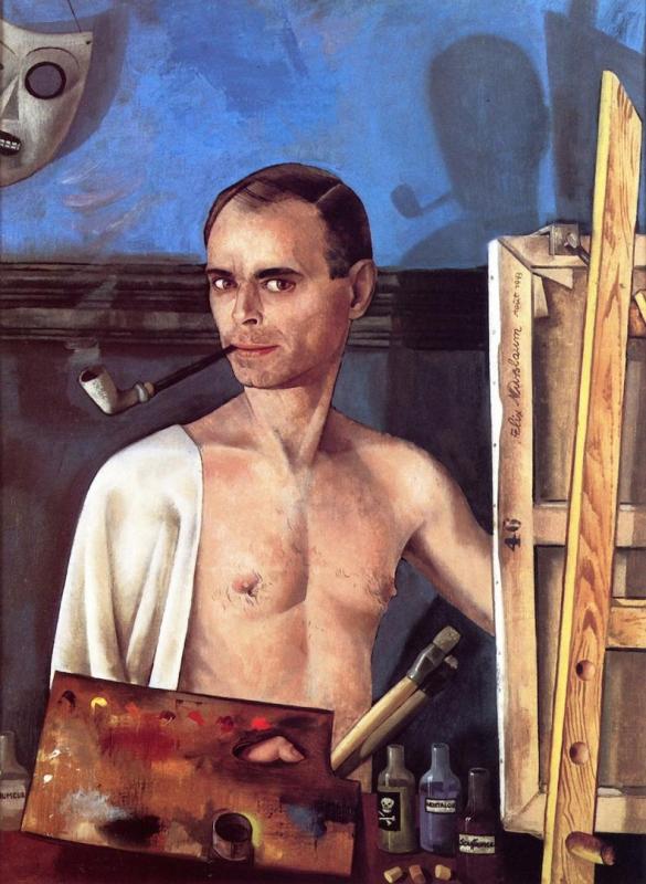 Self Portrait At The Easel, 1943 Artwork by Felix Nussbaum