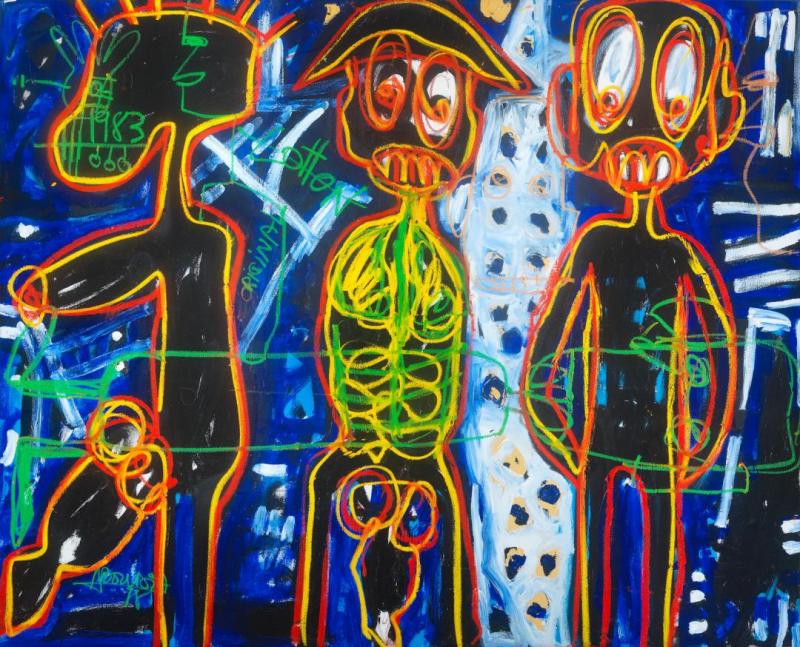 Blue Artwork by Aboudia