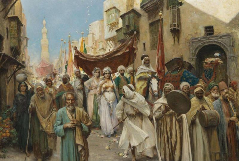A Wedding Procession In Cairo Artwork by Fabio Fabbi