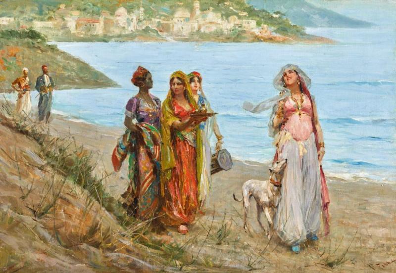 Promenade On The Shore Artwork by Fabio Fabbi