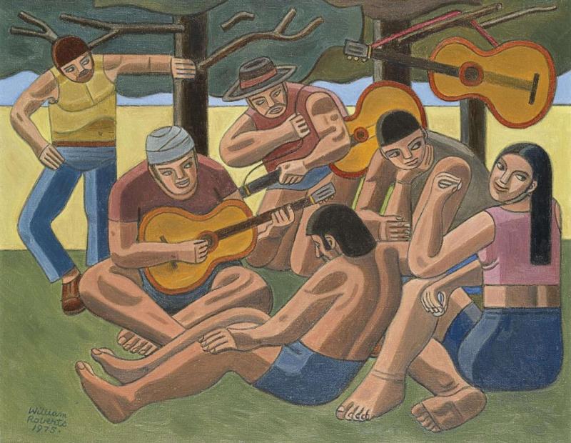 The Guitarists, 1975 Artwork by William Roberts