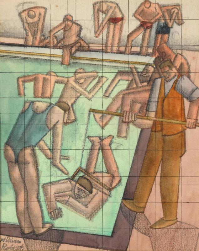 The Swimming Bath, 1929 Artwork by William Roberts