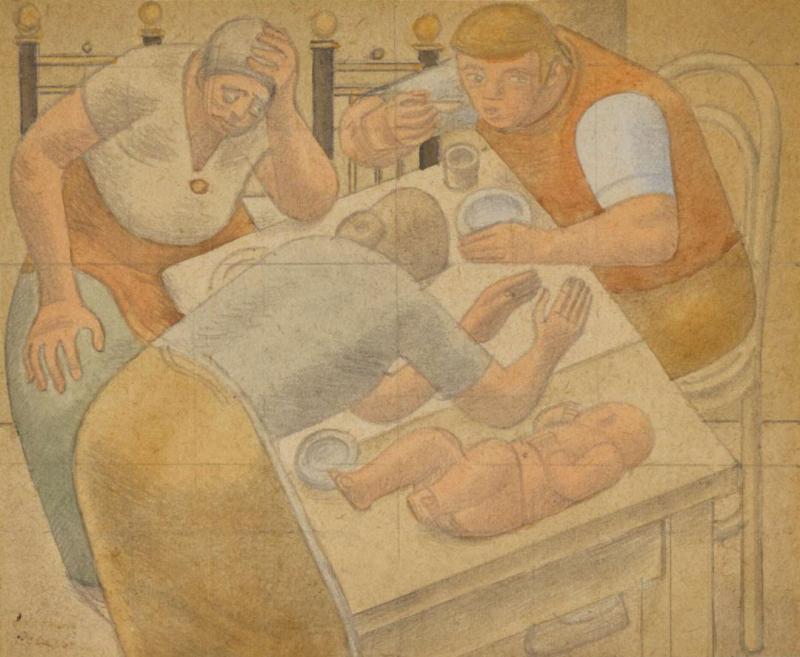 Family Scene, 1946 Artwork by William Roberts