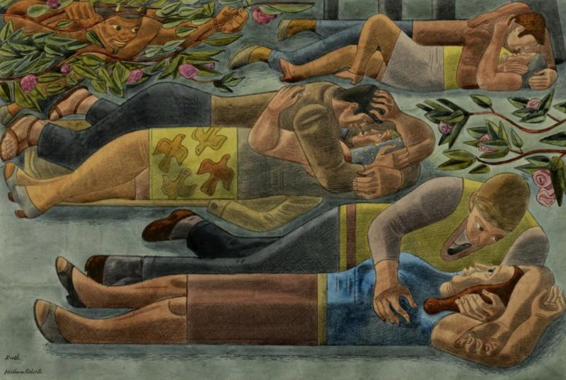 Lovers (also Dusk Or Summer Night), 1956-1957 Artwork by William Roberts