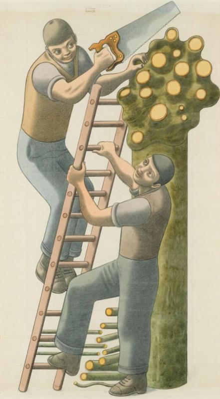 Pollarding, 1944-1946 Artwork by William Roberts