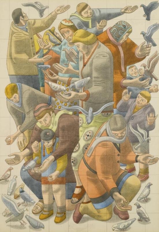 Study For Trafalgar Square, 1952 Artwork by William Roberts