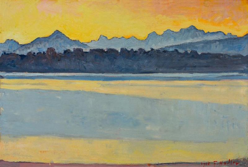 Lake Geneva W. Mount Blanc, 1918 Artwork by Ferdinand Hodler