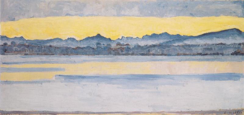 Lake Geneva With Mont Blanc At Dawn, 1918 Artwork by Ferdinand Hodler
