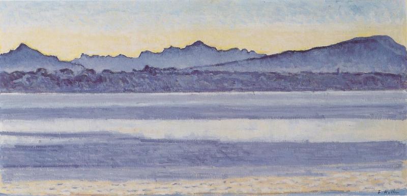 Lake Geneva With Mont Blanc In Morning Light, 1918 Artwork by Ferdinand Hodler
