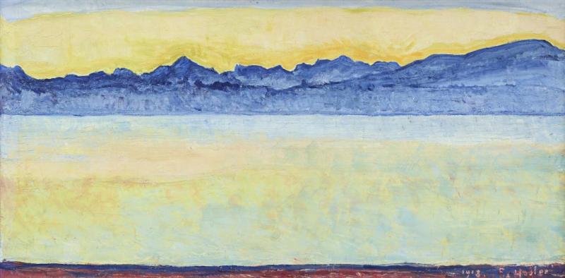 Lake Geneva With Mont Blanc In The Early Morning, 1918 Artwork by Ferdinand Hodler