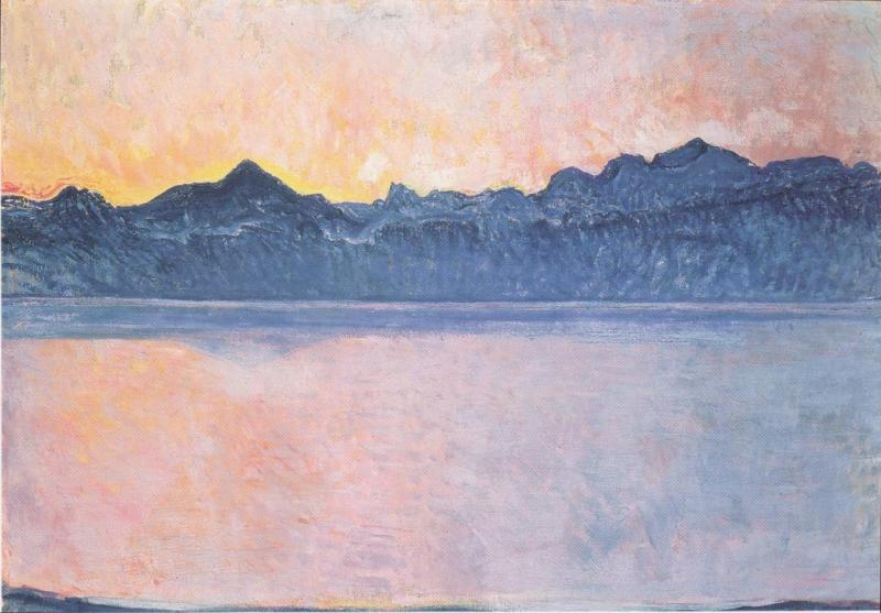 Lake Geneva With Mont Blanc In The Morning Light, 1918 Artwork by Ferdinand Hodler