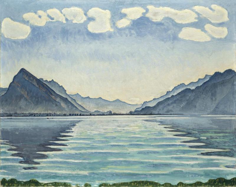 Lake Geneva With Symmetrical Reflections, 1905 Artwork by Ferdinand Hodler