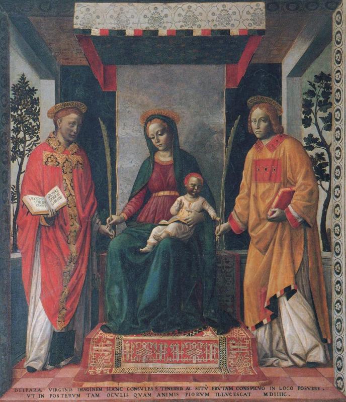 Virgin And Child With Saints, C. 1476 Artwork by Vincenzo Foppa