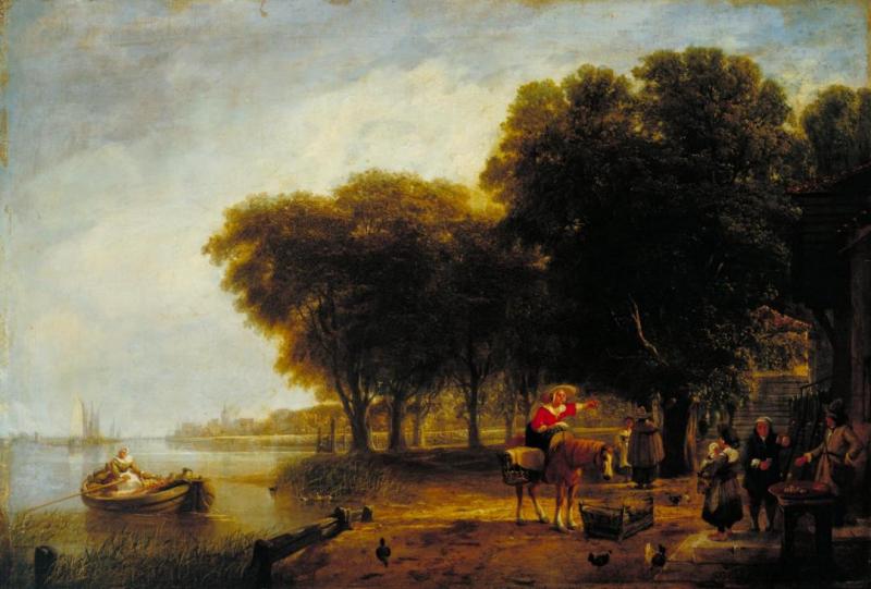 Dutch Peasants Waiting The Return Of The Passage Boat, 1834 Artwork by Sir Augustus Wall Callcott