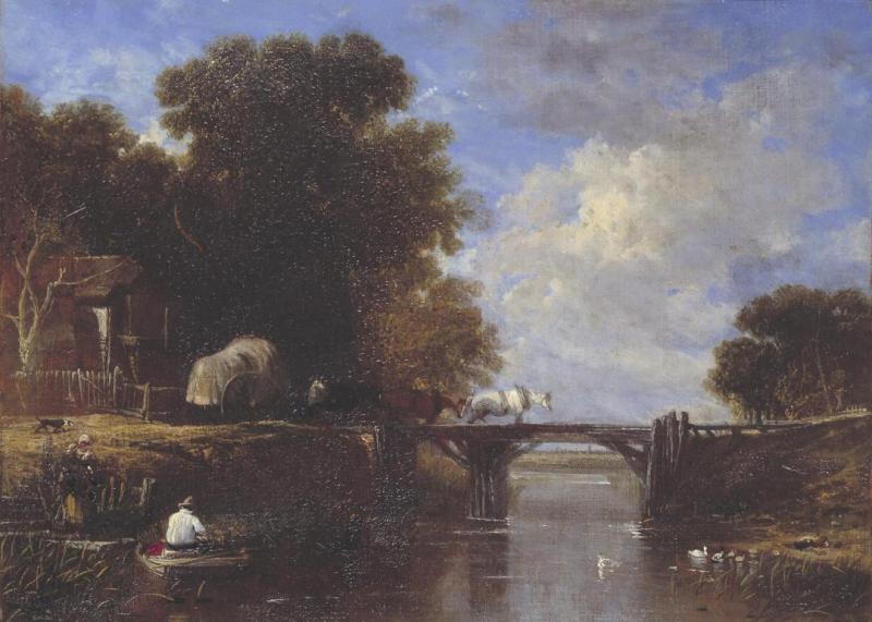 Wooden Bridge, C.1835 Artwork by Sir Augustus Wall Callcott