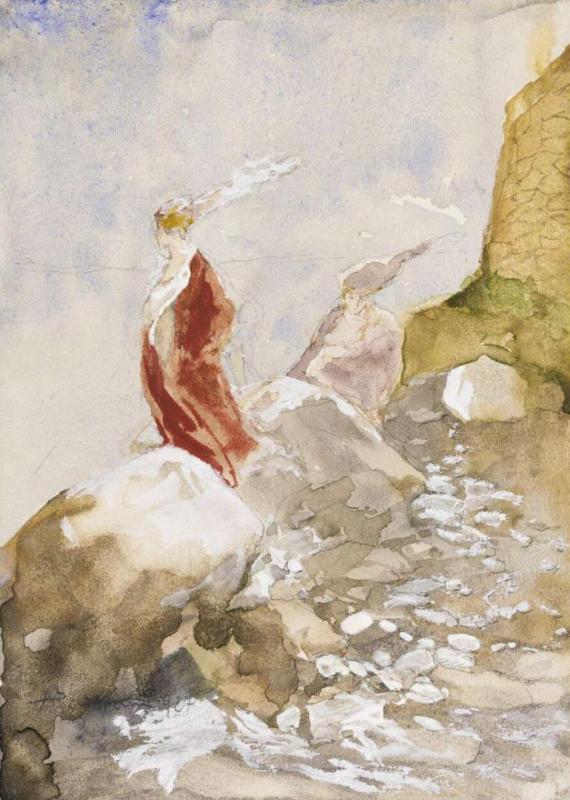 Donne Sulla Scogliera Artwork by Pompeo Mariani