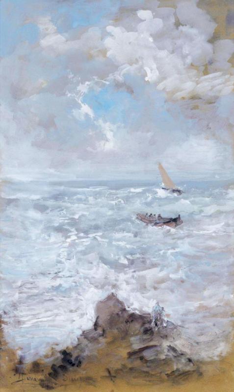 Marina A Bordighera Artwork by Pompeo Mariani