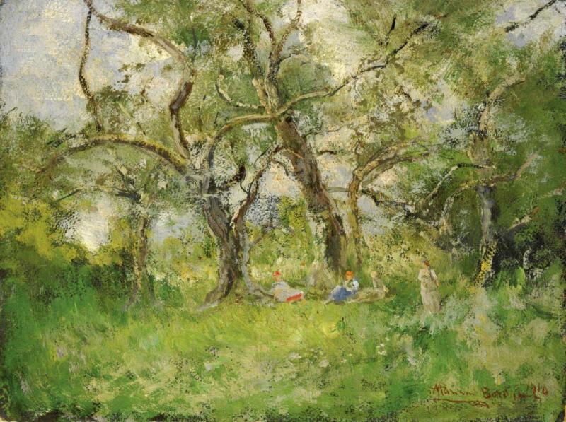 Sotto Gli Ulivi A Bordighera, 1916 Artwork by Pompeo Mariani