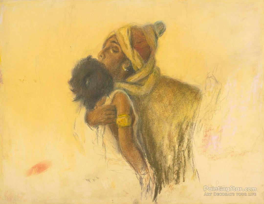 And Jacob Kissed Rachel Artwork by Abel Pann