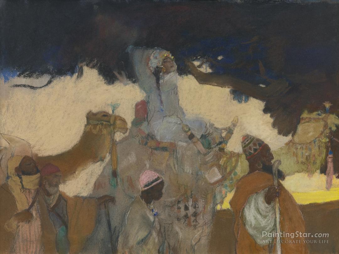 Eliezer Returning To Isaac With Rebekah Artwork by Abel Pann