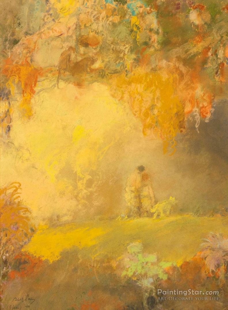 Expulsion From The Garden Of Eden, 1950 Artwork by Abel Pann