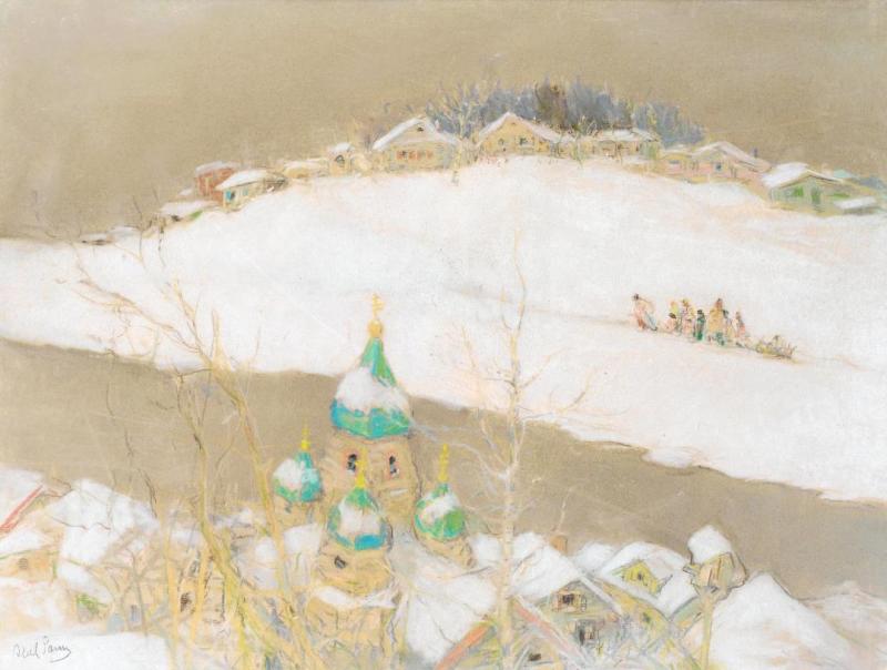 Russian Landscape In Winter Artwork by Abel Pann