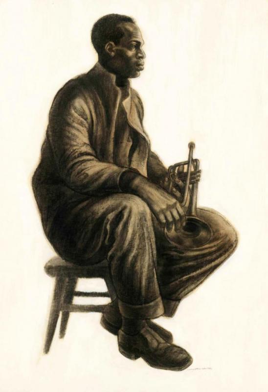 Trumpet Player Artwork by Charles White